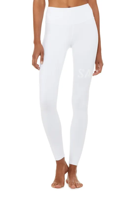 High-Waist Sat Nam Legging - White sold by Alo Yoga
