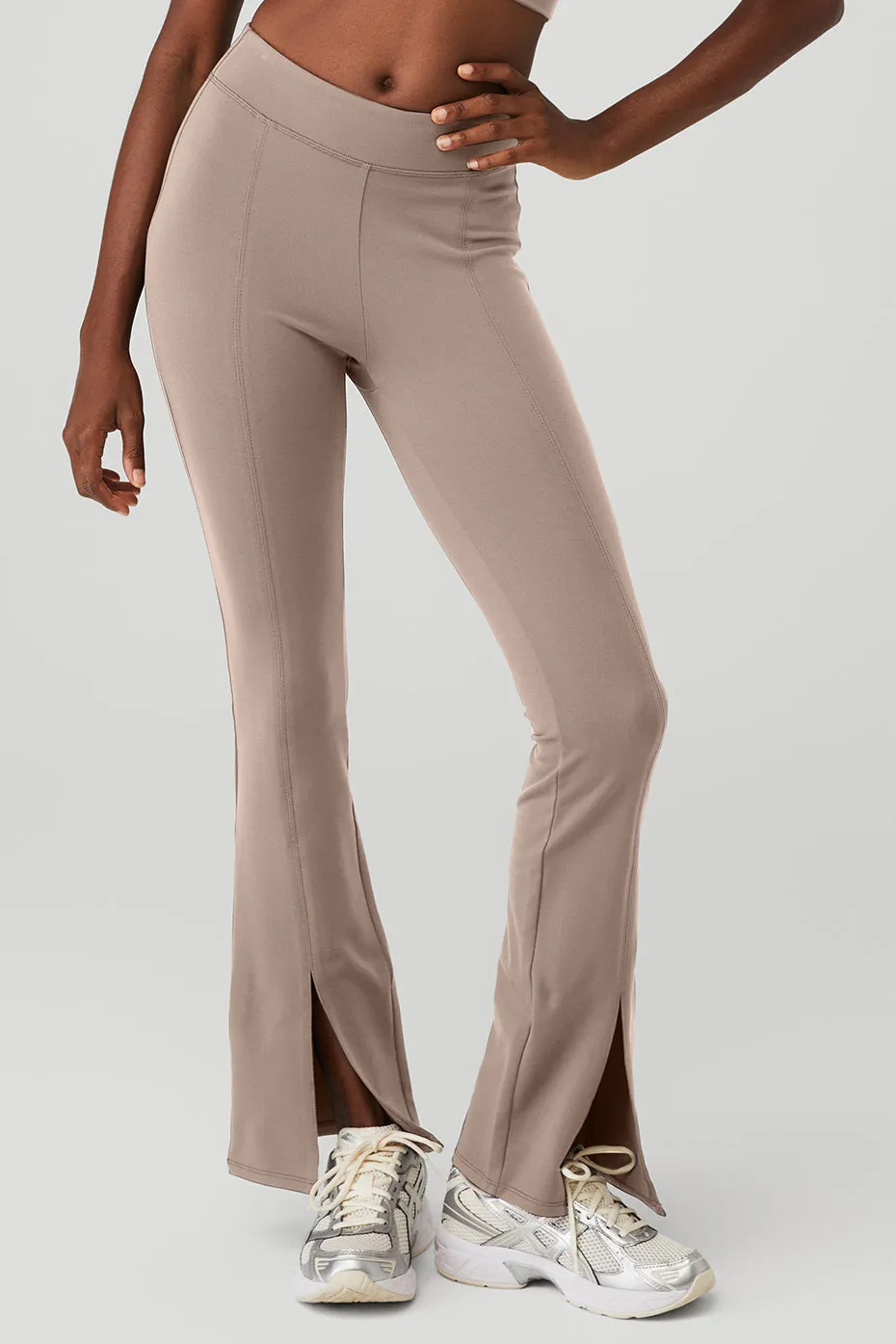 Airbrush High-Waist 7/8 Flutter Legging - Taupe sold by Alo Yoga