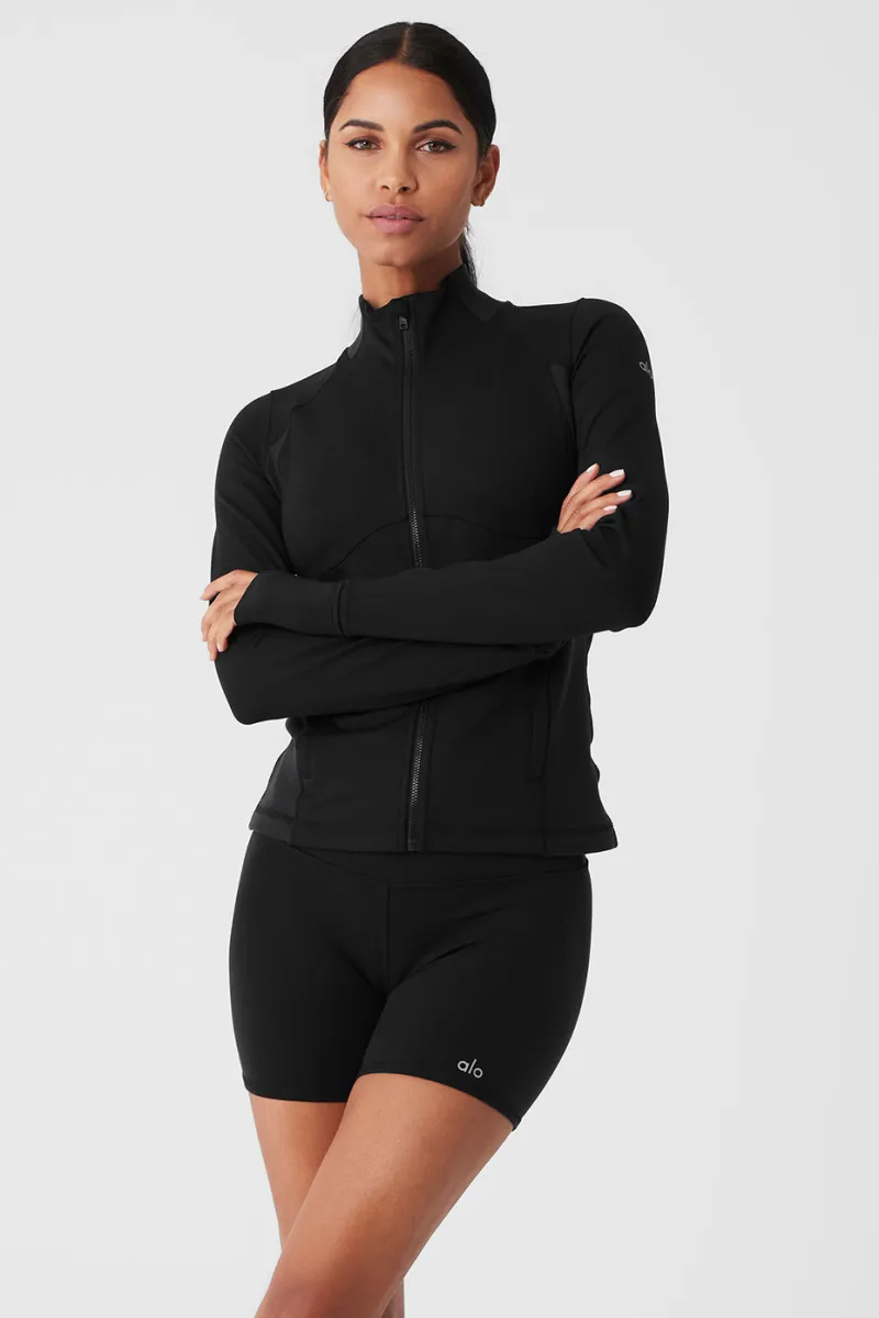 Airbrush Formation Jacket - Black sold by Alo Yoga
