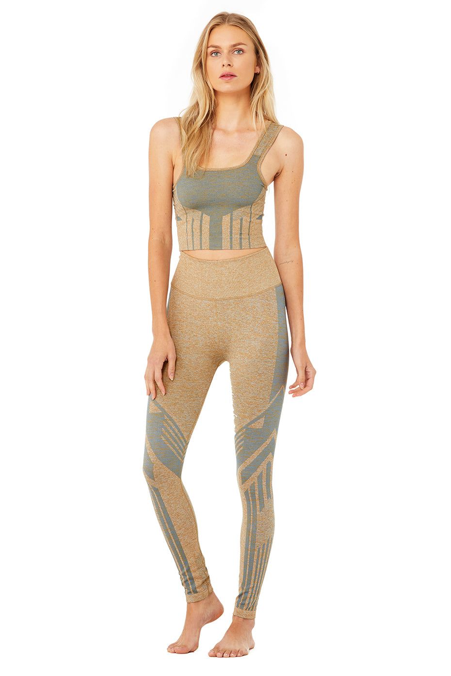 Tempo Bra Tank - Caramel Heather/Blue Haze Heather sold by Alo Yoga product image thumbnail 6