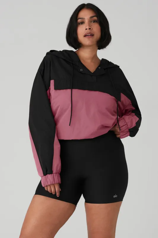 International Anorak Hoodie - Black/Mars Clay sold by Alo Yoga