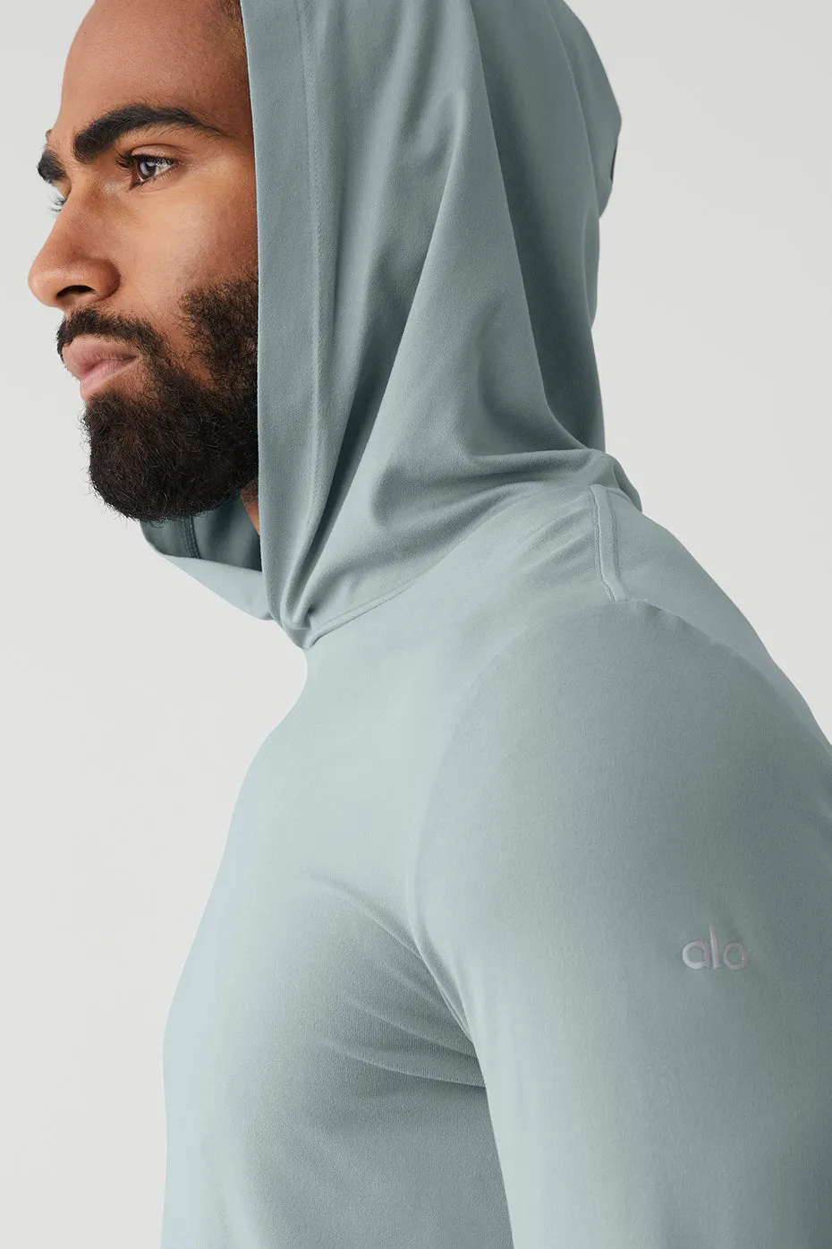Conquer Reform Long Sleeve With Hood - Cosmic Grey sold by Alo Yoga product image thumbnail 4