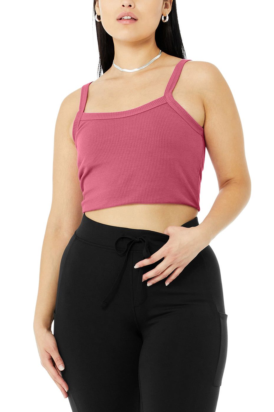 Ribbed Crop Whisper Bra Tank - Raspberry Sorbet sold by Alo Yoga product image thumbnail 8