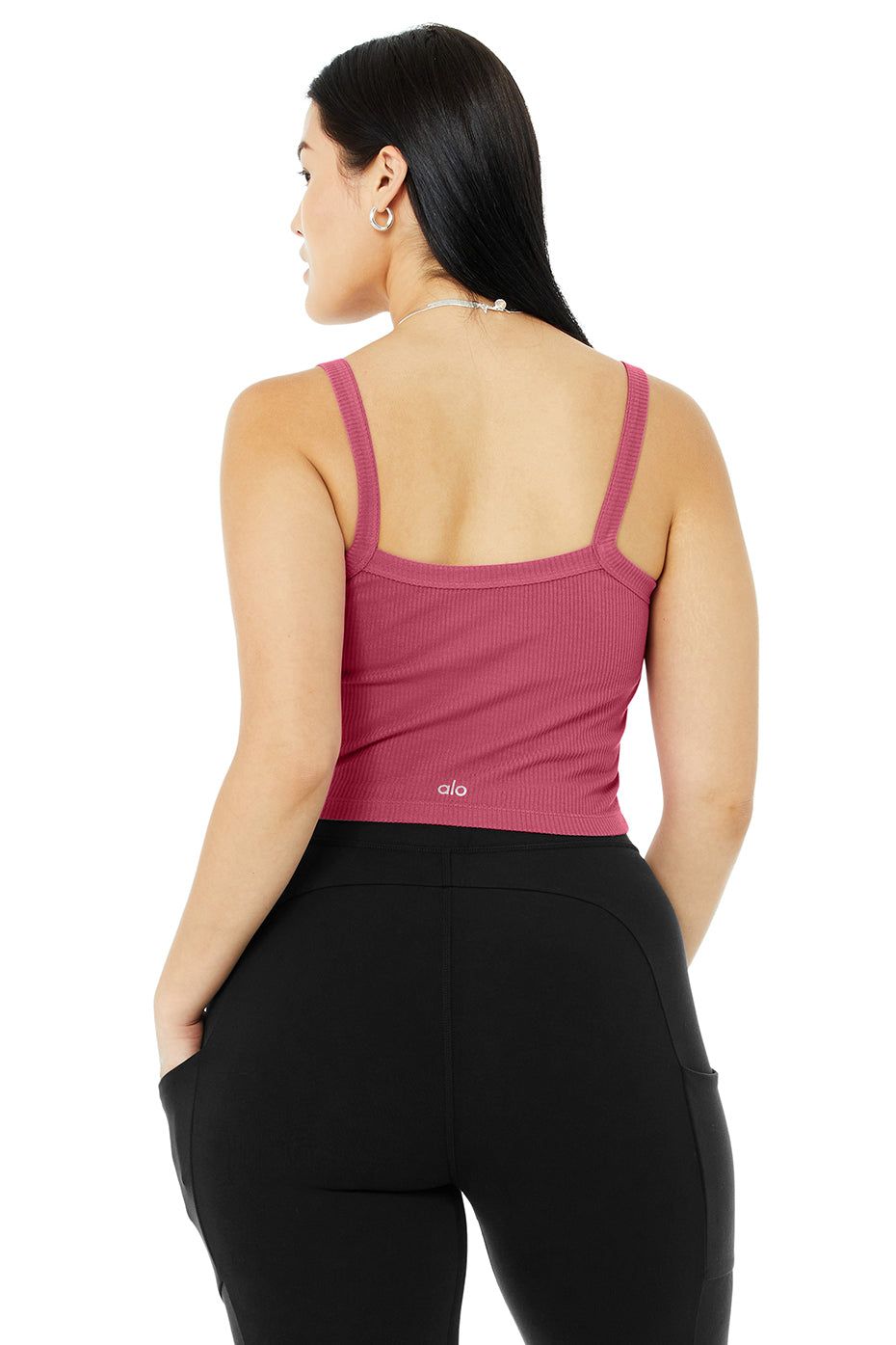 Ribbed Crop Whisper Bra Tank - Raspberry Sorbet sold by Alo Yoga product image thumbnail 6