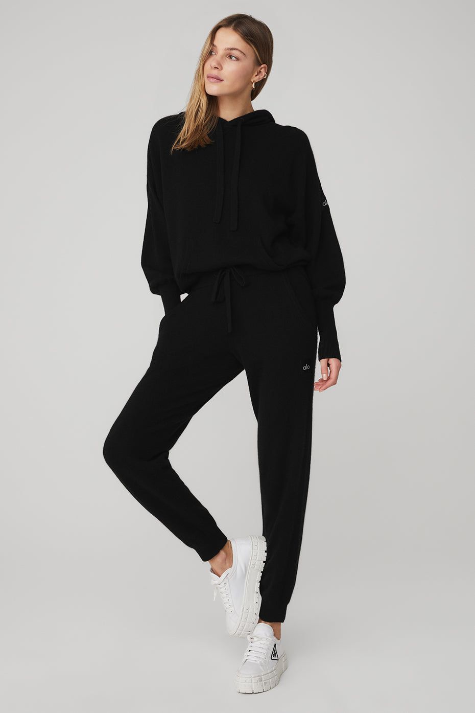 Cashmere Jet Set Hoodie & High-Waist Pant Set - Black sold by Alo Yoga product image thumbnail 2