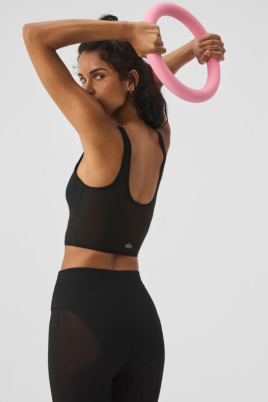 Airlift Mesh Cropped Tempo Tank - Black sold by Alo Yoga product image thumbnail 3