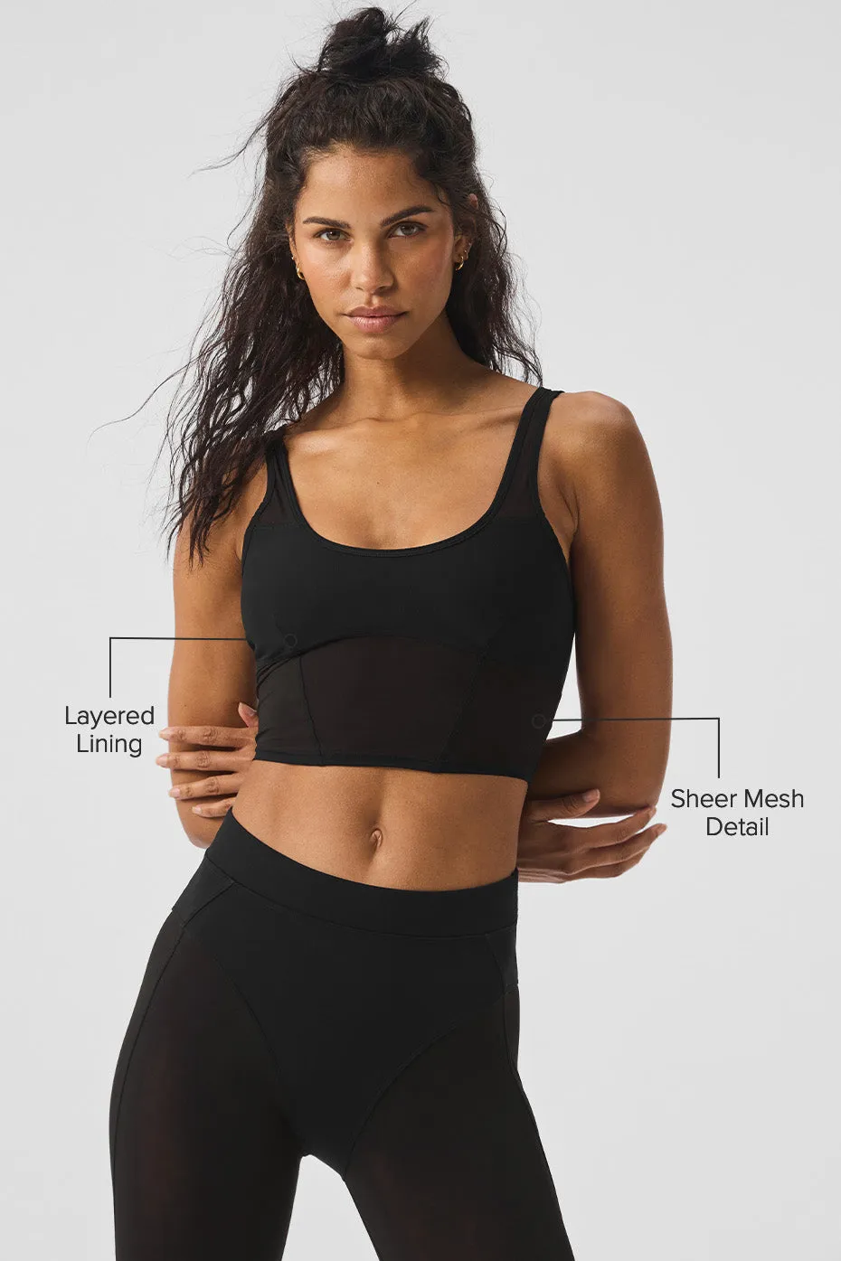 Airlift Mesh Cropped Tempo Tank - Black sold by Alo Yoga product image thumbnail 2