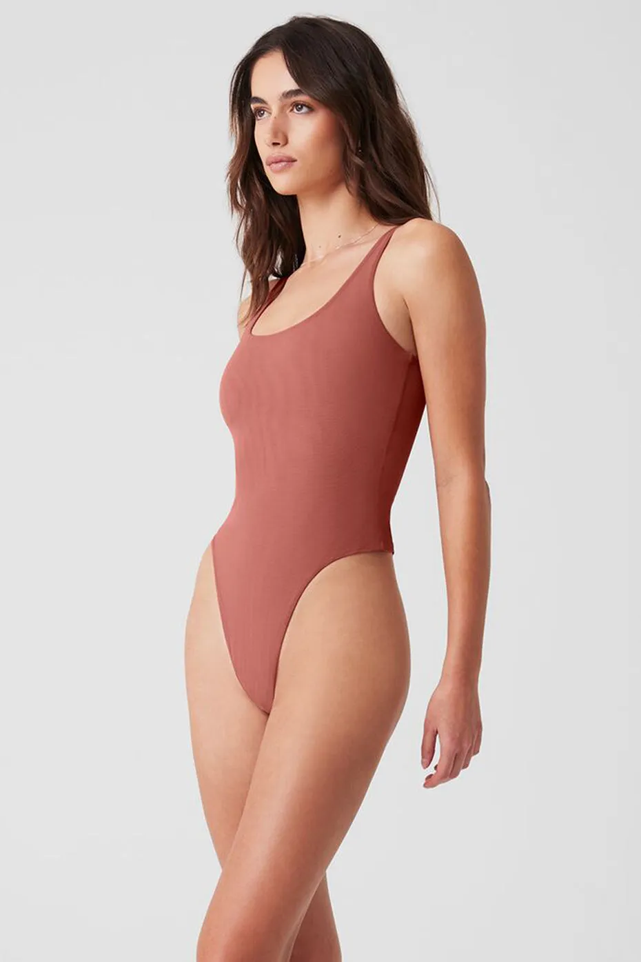 Mesh Sheer Illusion Bodysuit - Soft Terracotta sold by Alo Yoga product image thumbnail 4