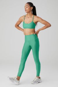 Airlift Intrigue Bra & 7/8 High-Waist Airlift Legging Set - Lettuce sold by Alo Yoga