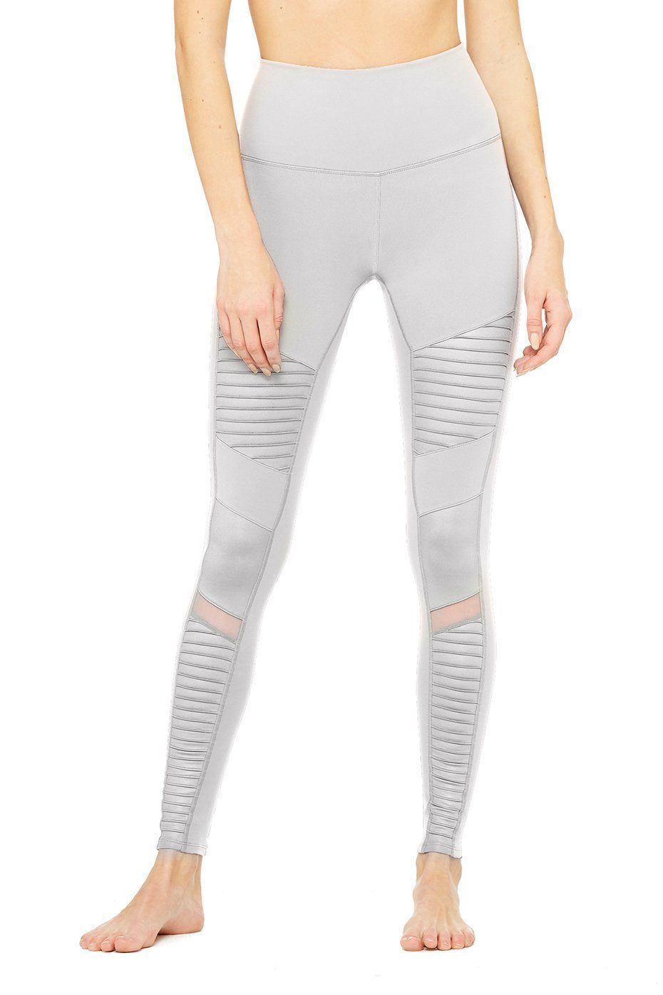 High-Waist Moto Legging - Alloy/Alloy Glossy sold by Alo Yoga