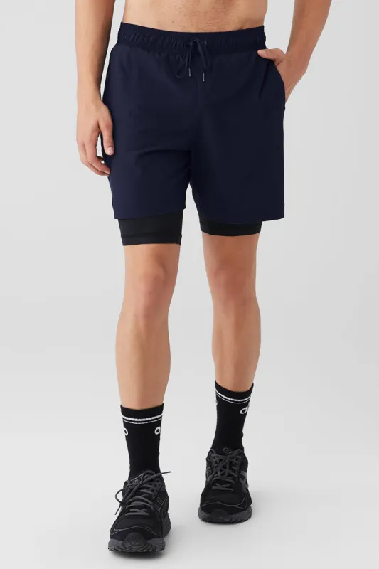 7'' Unity 2 In 1 Short - Navy/Black sold by Alo Yoga