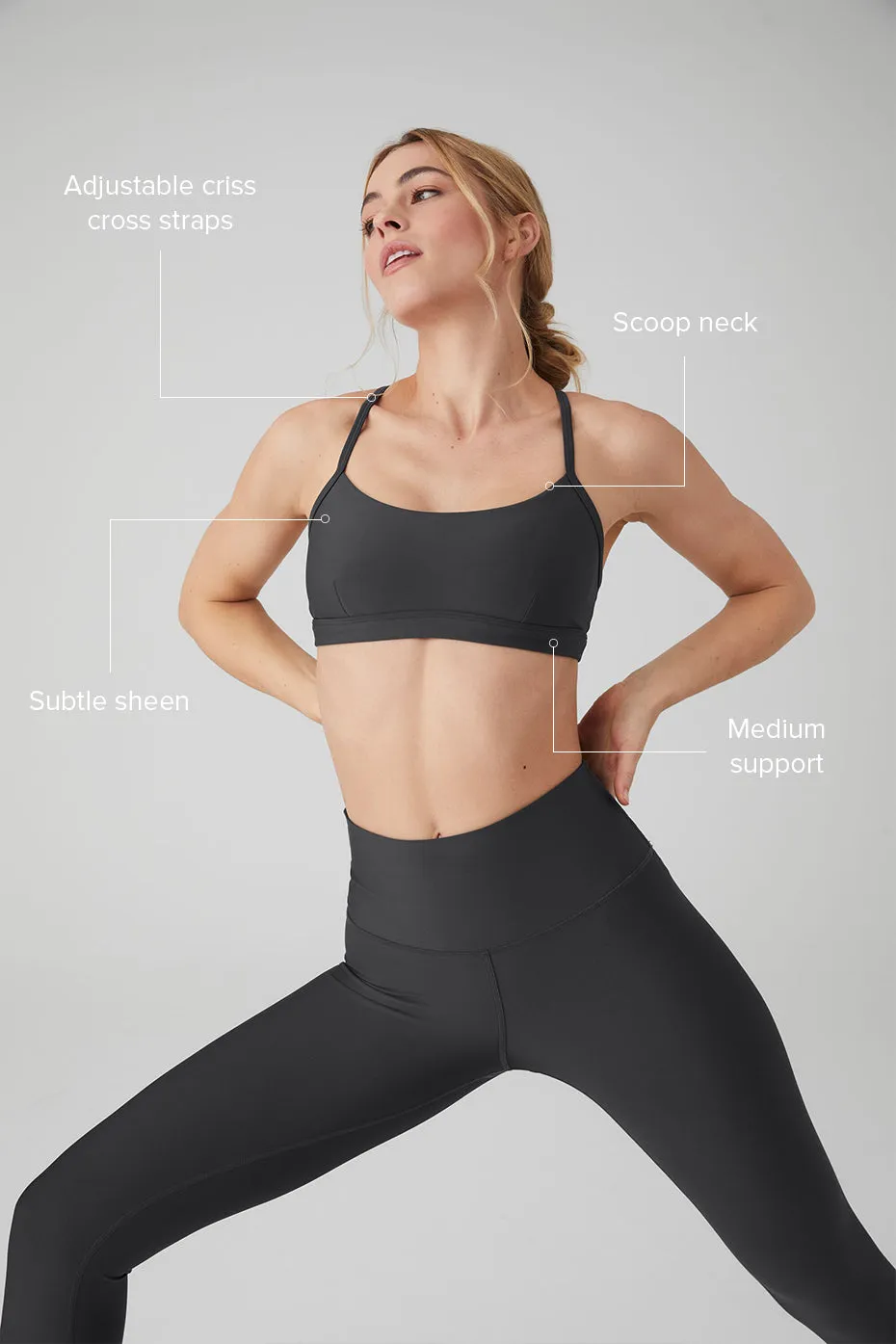 Airlift Intrigue Bra - Anthracite sold by Alo Yoga product image thumbnail 2