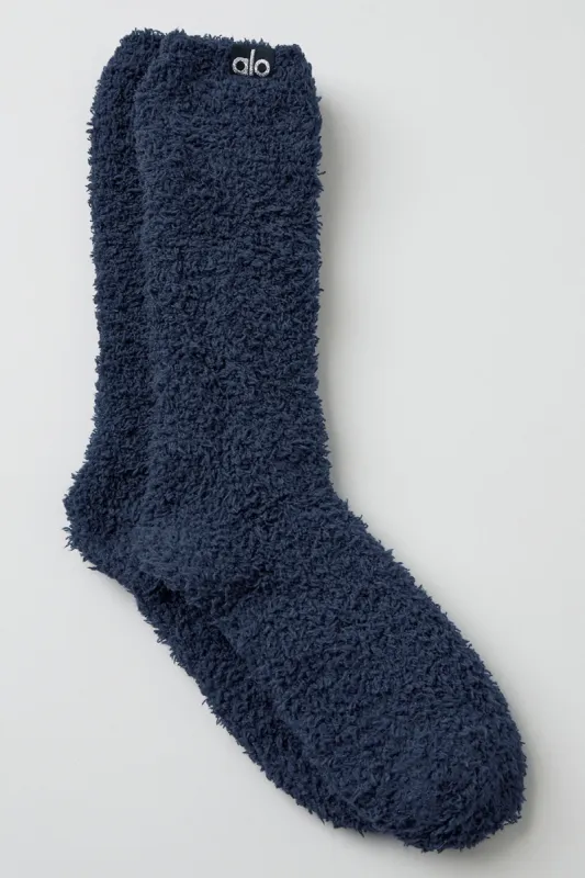 Women's Plush Lush Sock - Navy sold by Alo Yoga
