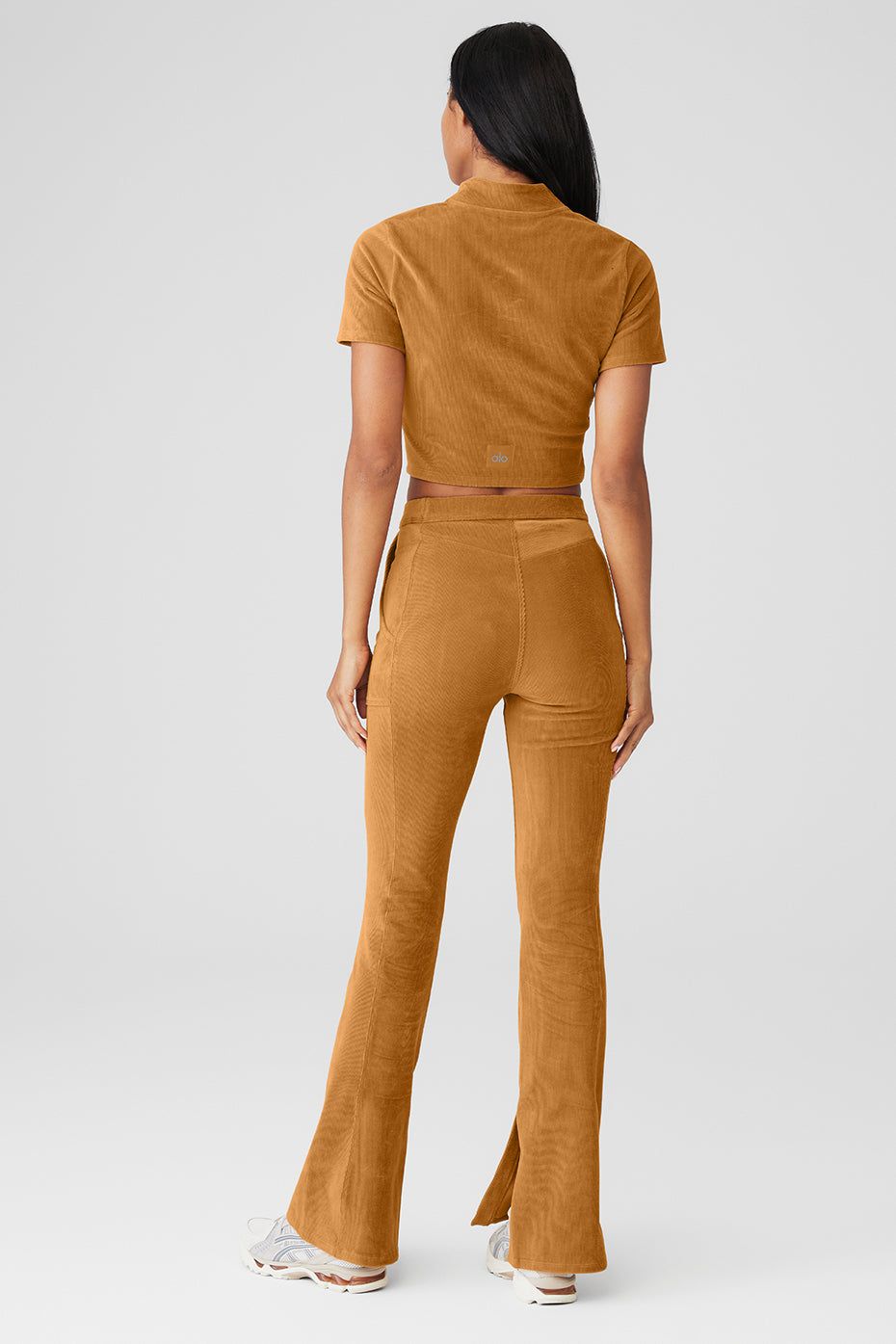 Micro Corduroy Winter Break Mock Neck & Micro Corduroy High-Waist Winter Break Flare Pant Set - Toffee sold by Alo Yoga product image thumbnail 2