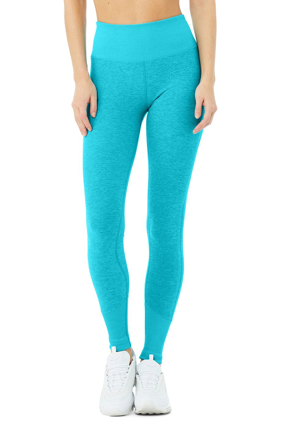 High-Waist Alosoft Lounge Legging - Bright Aqua Heather sold by Alo Yoga