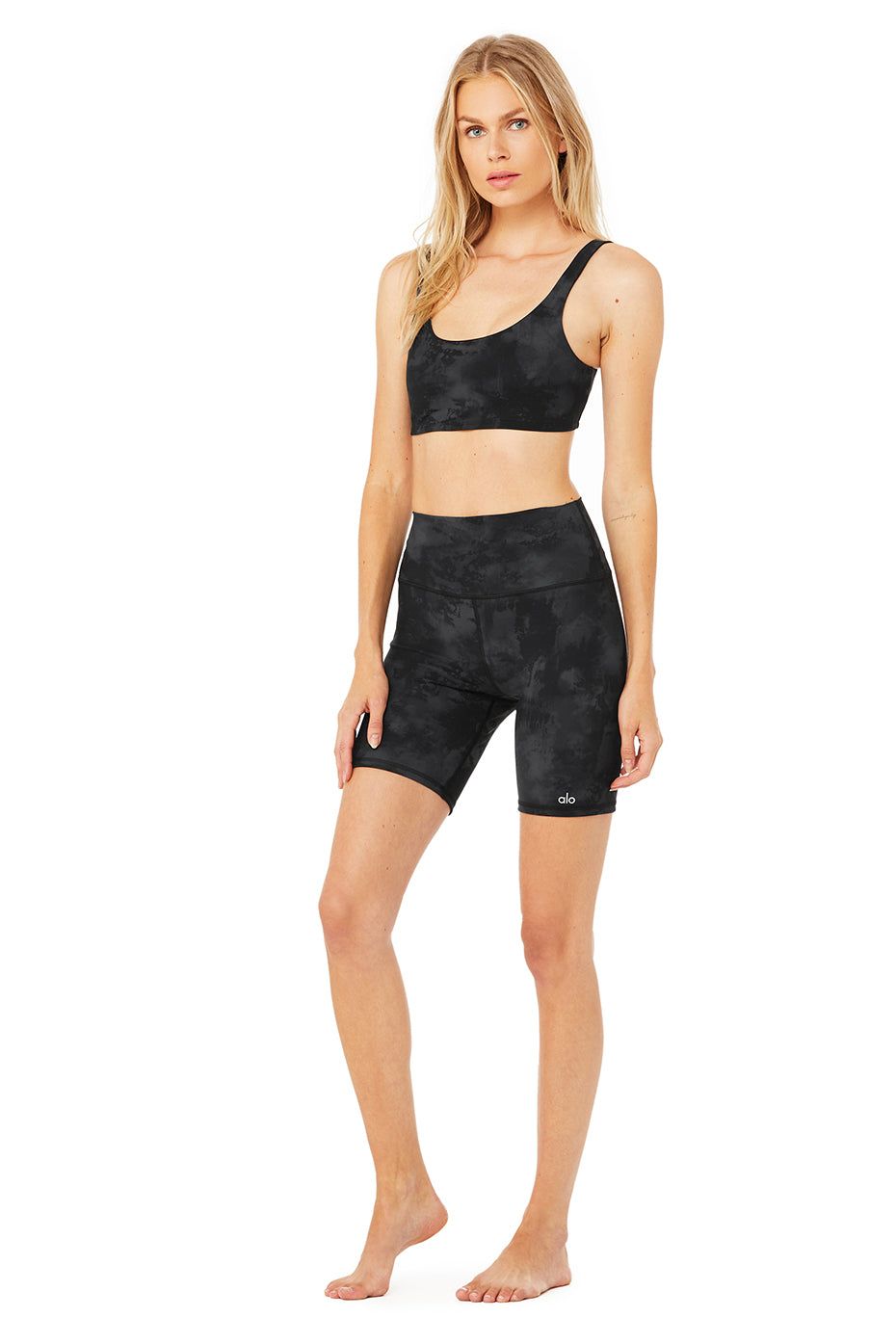 High-Waist Solarized Tie-Dye Biker Short - Black sold by Alo Yoga product image thumbnail 5