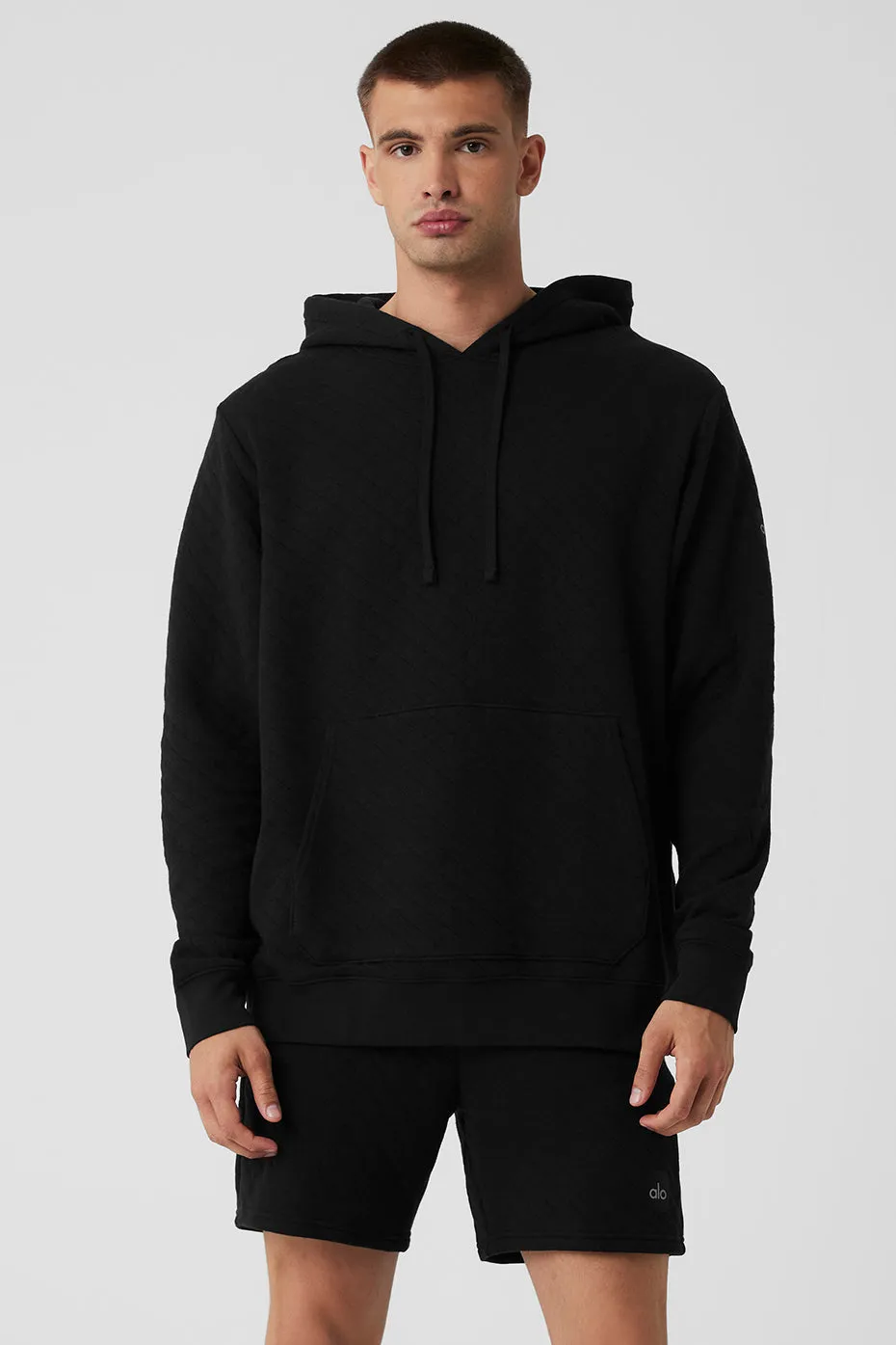 Quilted Stadium Hoodie - Black sold by Alo Yoga