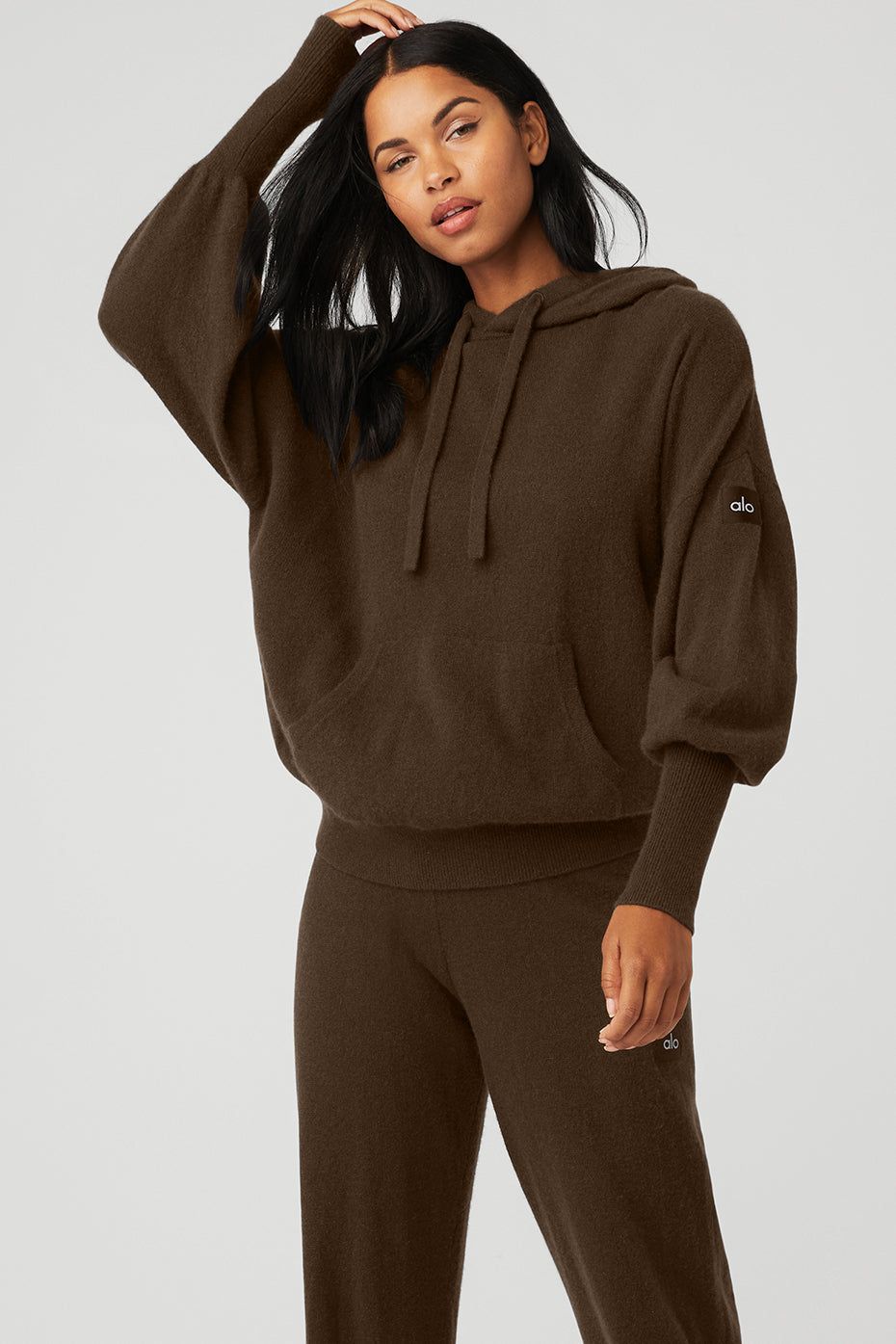 Cashmere Jet Set Hoodie - Espresso sold by Alo Yoga
