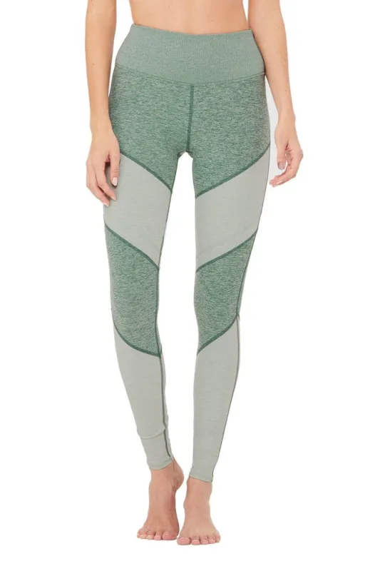 High-Waist Alosoft Sheila Legging - Seagrass Heather/Cloud Heather sold by Alo Yoga