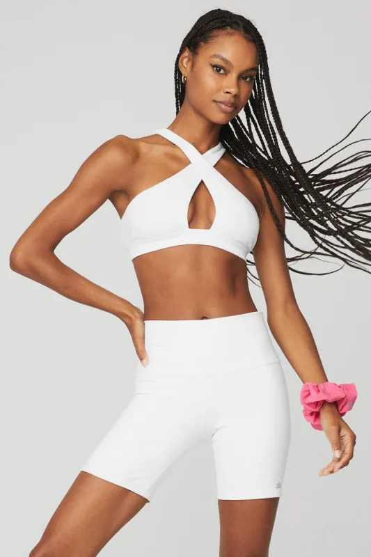 alo 正規 Blissful Henley Bra Top White Blissful Henley Bra Top – Elephant Clouds Apparel