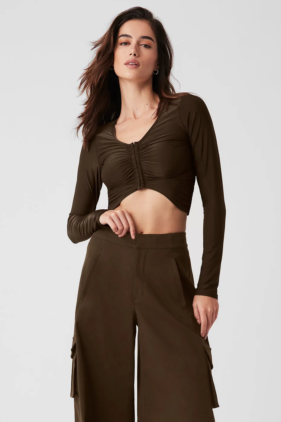 Standout Long Sleeve - Espresso sold by Alo Yoga