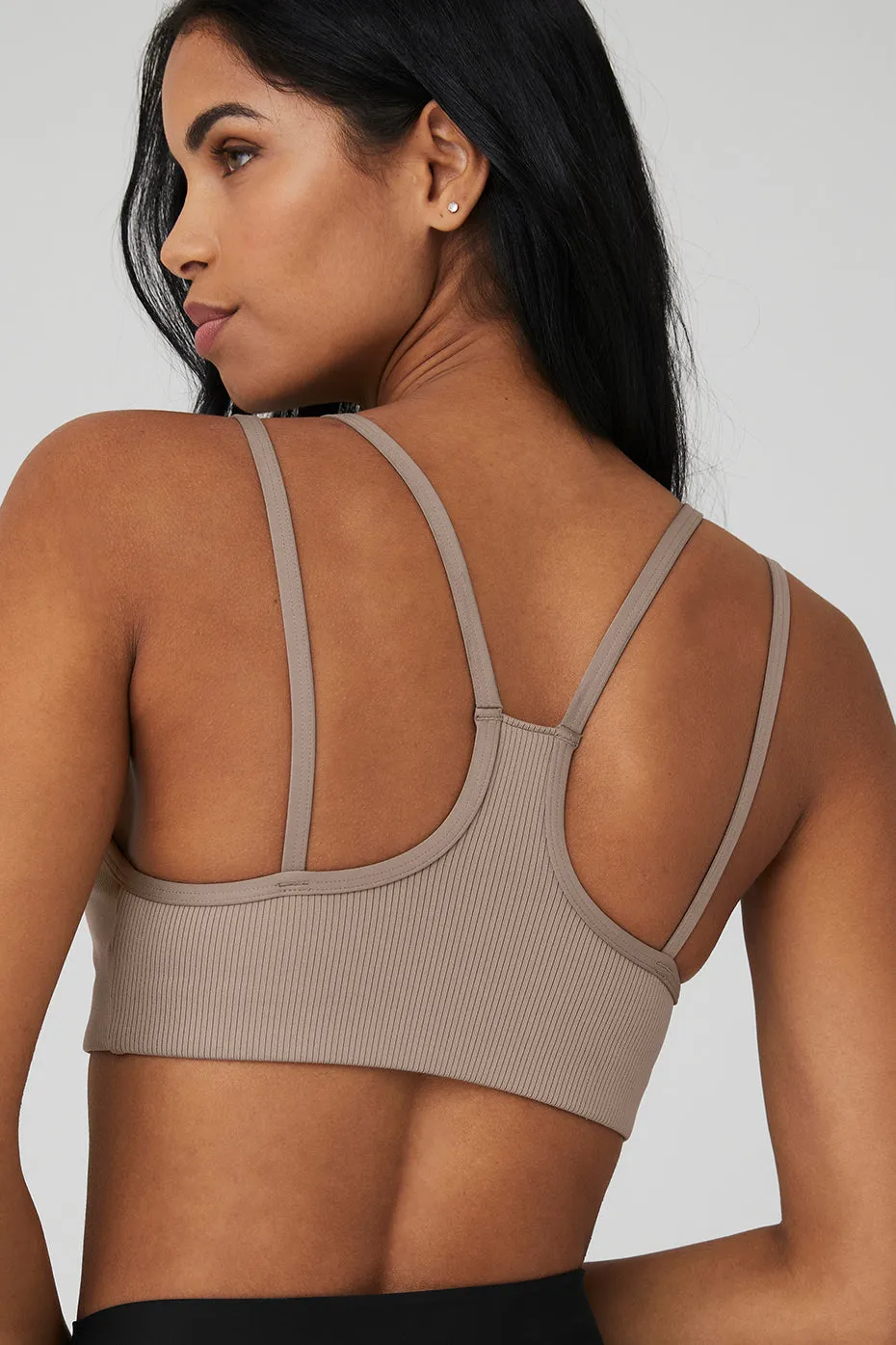 Airlift Ribbed Jump Start V-Neck Bra - Taupe sold by Alo Yoga product image thumbnail 4