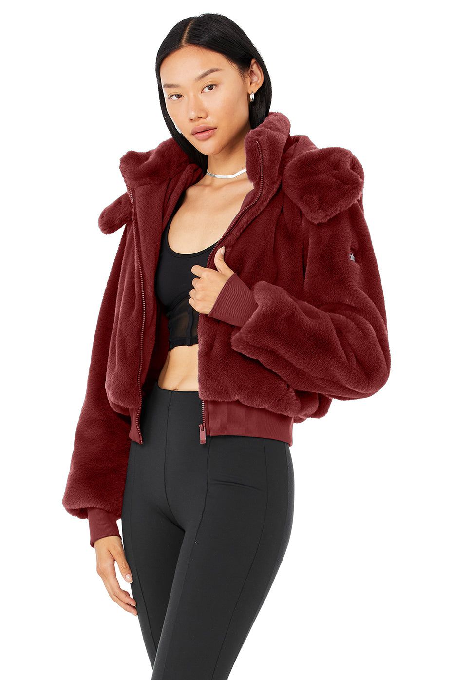 Faux Fur Foxy Jacket - Cranberry sold by Alo Yoga product image thumbnail 3
