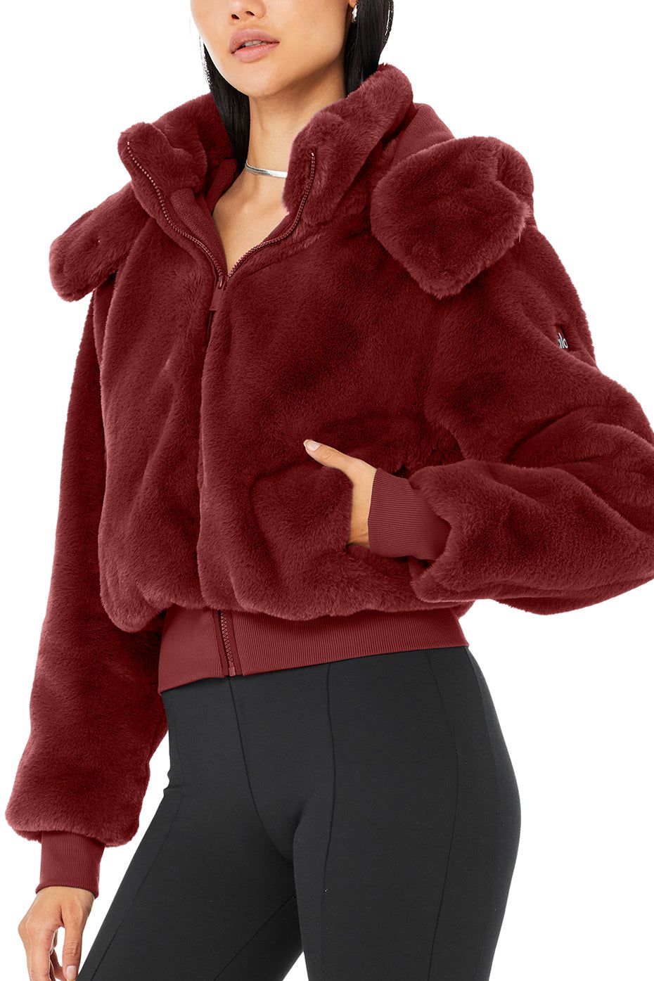 Faux Fur Foxy Jacket - Cranberry sold by Alo Yoga product image thumbnail 5
