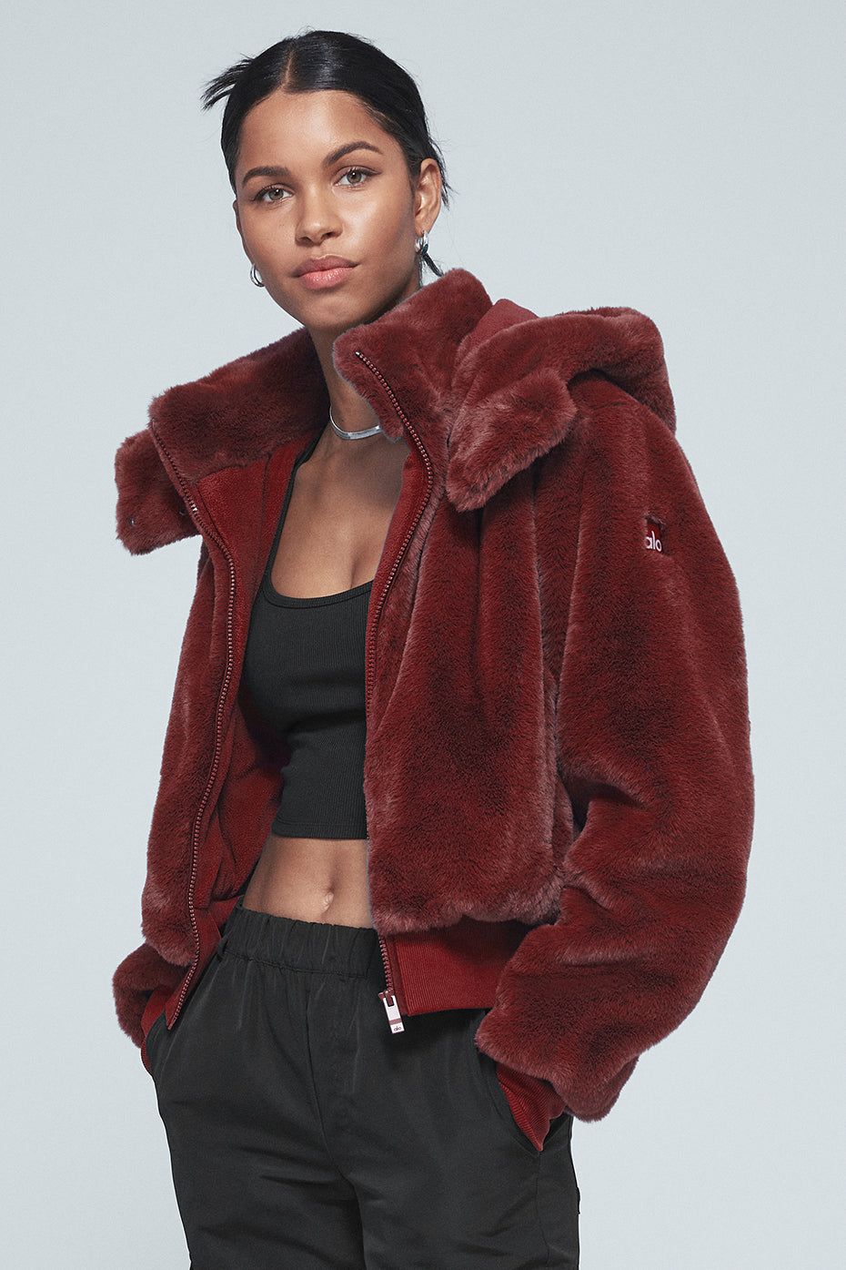 Faux Fur Foxy Jacket - Cranberry sold by Alo Yoga product image thumbnail 10