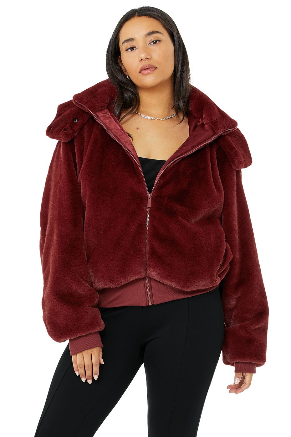 Faux Fur Foxy Jacket - Cranberry sold by Alo Yoga product image thumbnail 6
