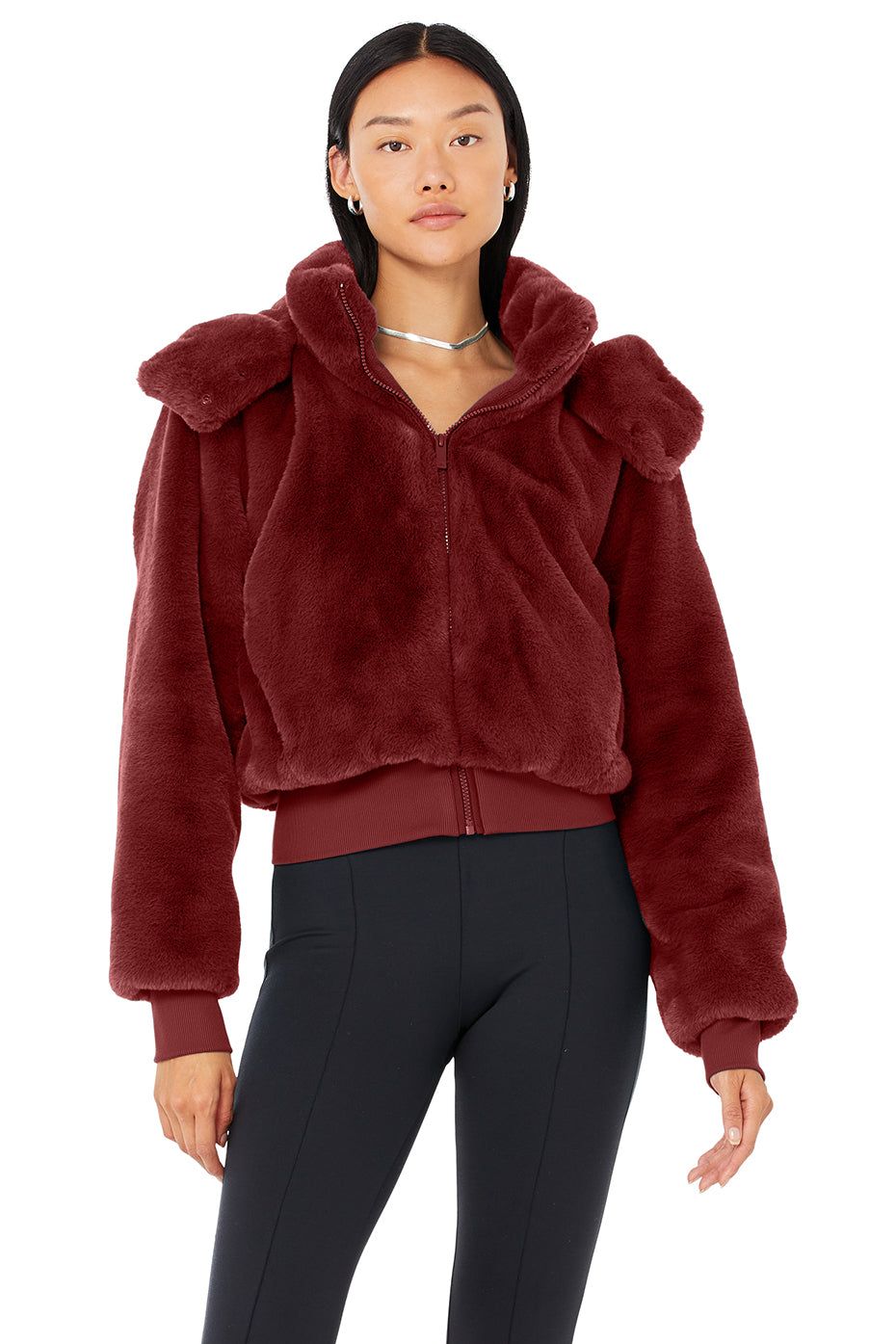 Faux Fur Foxy Jacket - Cranberry sold by Alo Yoga