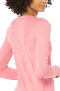 Seamless Essential Long Sleeve - Macaron Pink sold by Alo Yoga