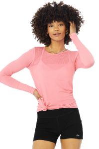 Seamless Essential Long Sleeve - Macaron Pink sold by Alo Yoga