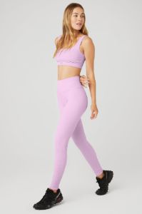 Seamless Cable Knit Bra & Semi-Sheer Seamless Cable Knit High-Waist Legging Set sold by Alo Yoga