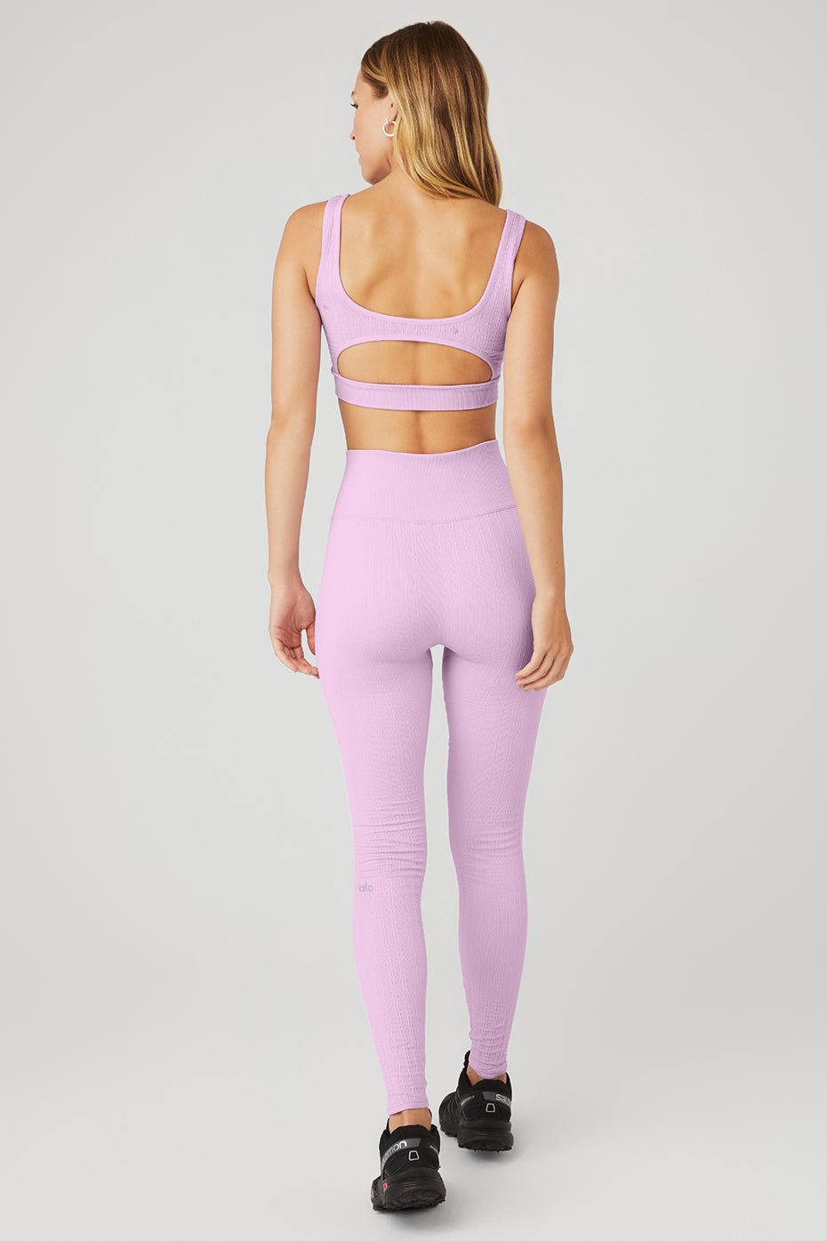 Seamless Cable Knit Bra & Semi-Sheer Seamless Cable Knit High-Waist Legging Set sold by Alo Yoga product image thumbnail 2