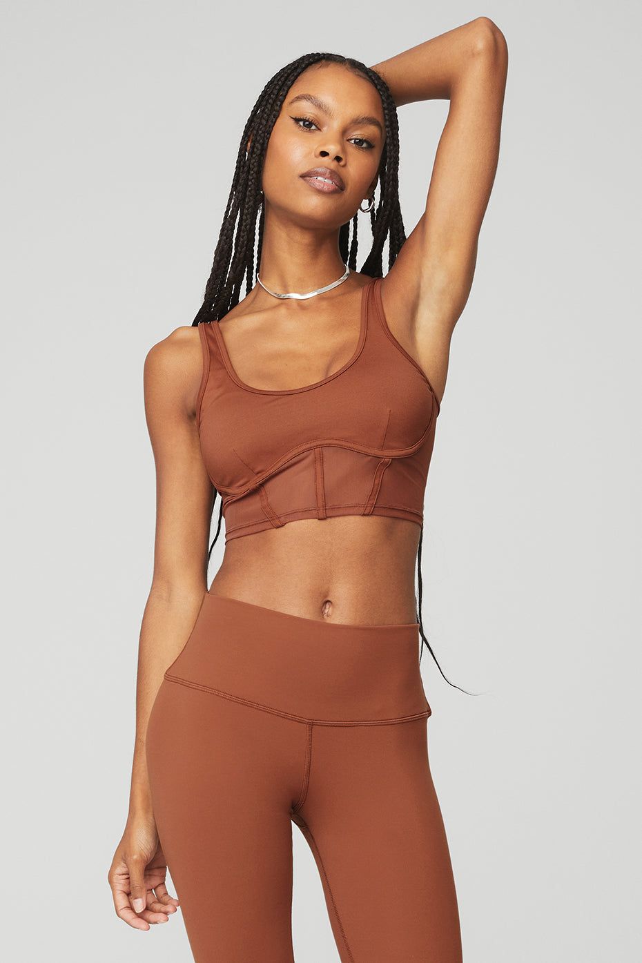 Airbrush Mesh Corset Tank - Rust sold by Alo Yoga
