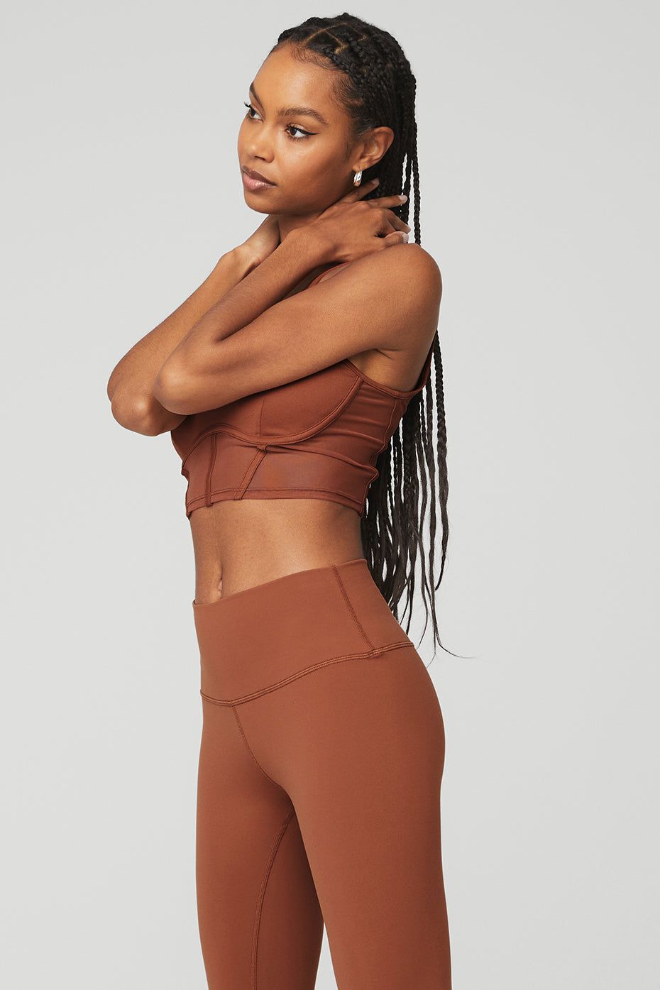 Airbrush Mesh Corset Tank - Rust sold by Alo Yoga product image thumbnail 2