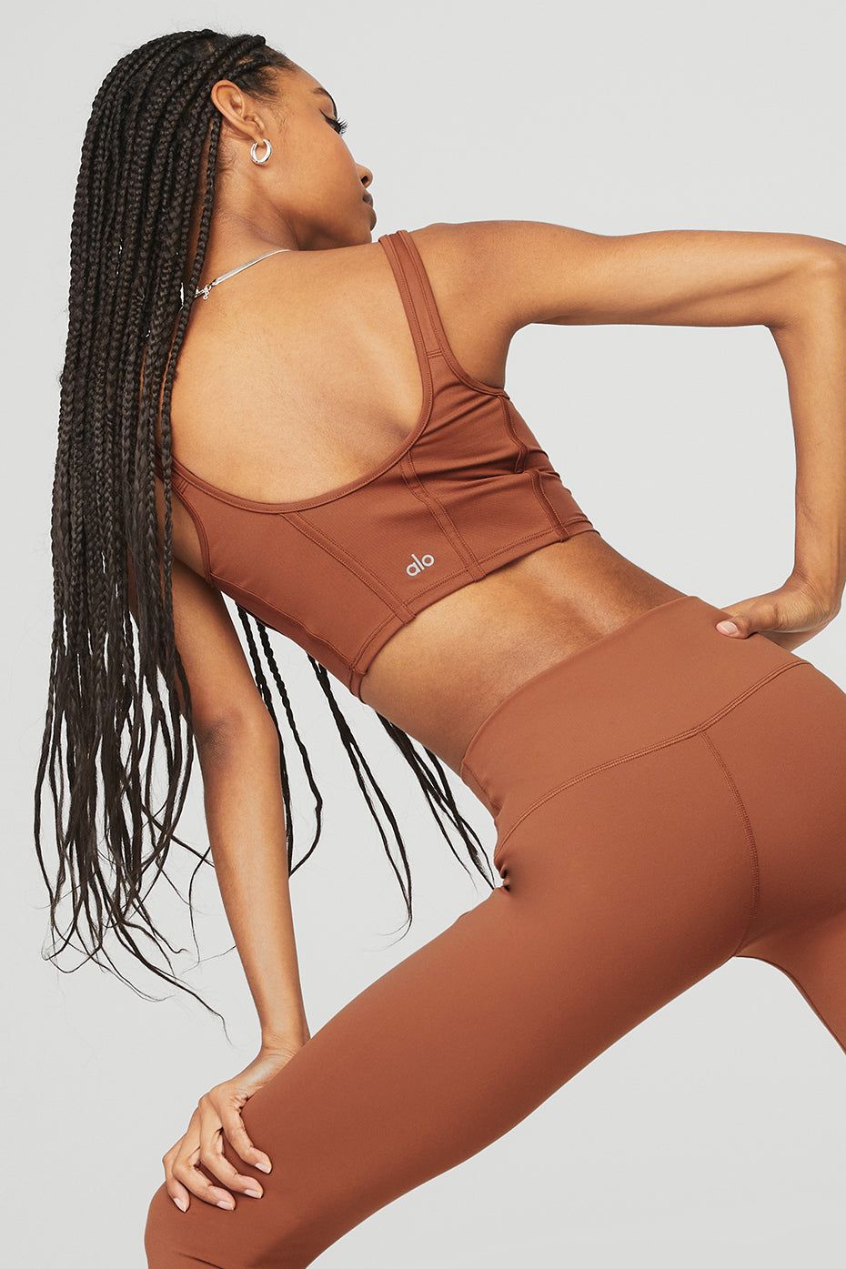 Airbrush Mesh Corset Tank - Rust sold by Alo Yoga product image thumbnail 4
