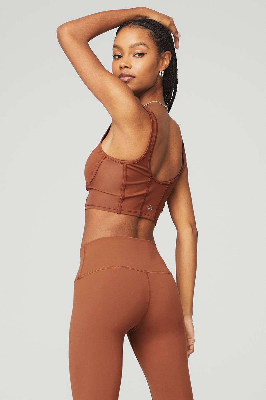 Airbrush Mesh Corset Tank - Rust sold by Alo Yoga product image thumbnail 3