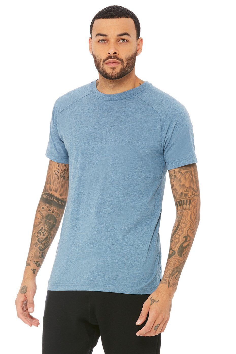 Triumph Crew Neck Tee - Denim Triblend sold by Alo Yoga product image thumbnail 2