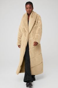 Faux Fur Cascade Jacket - Almond sold by Alo Yoga