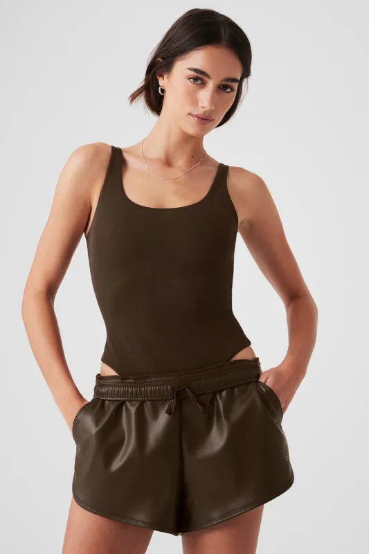 Mesh Sheer Illusion Bodysuit - Espresso sold by Alo Yoga