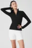Alosoft 1/2 Zip Rapid Pullover - Black sold by Alo Yoga