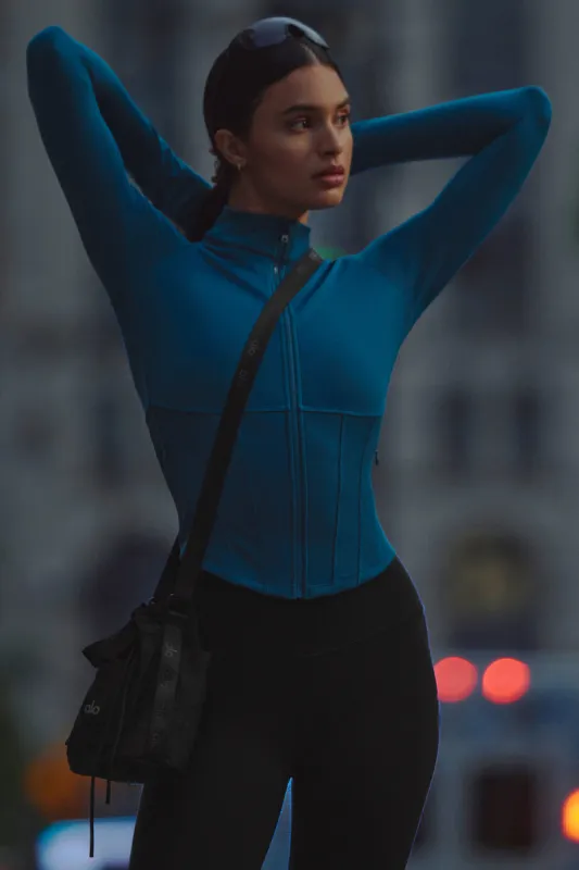 Airbrush Corset Full Zip Jacket - Eclipse Blue sold by Alo Yoga