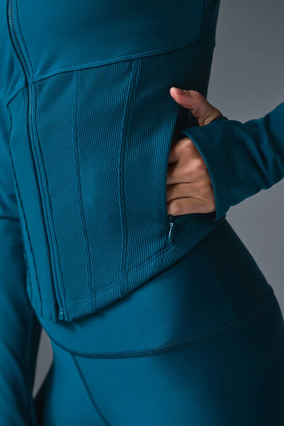 Airbrush Corset Full Zip Jacket - Eclipse Blue sold by Alo Yoga product image thumbnail 2