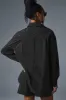 Pinstripe Daylight Button Down Long Sleeve - Black/Titanium sold by Alo Yoga