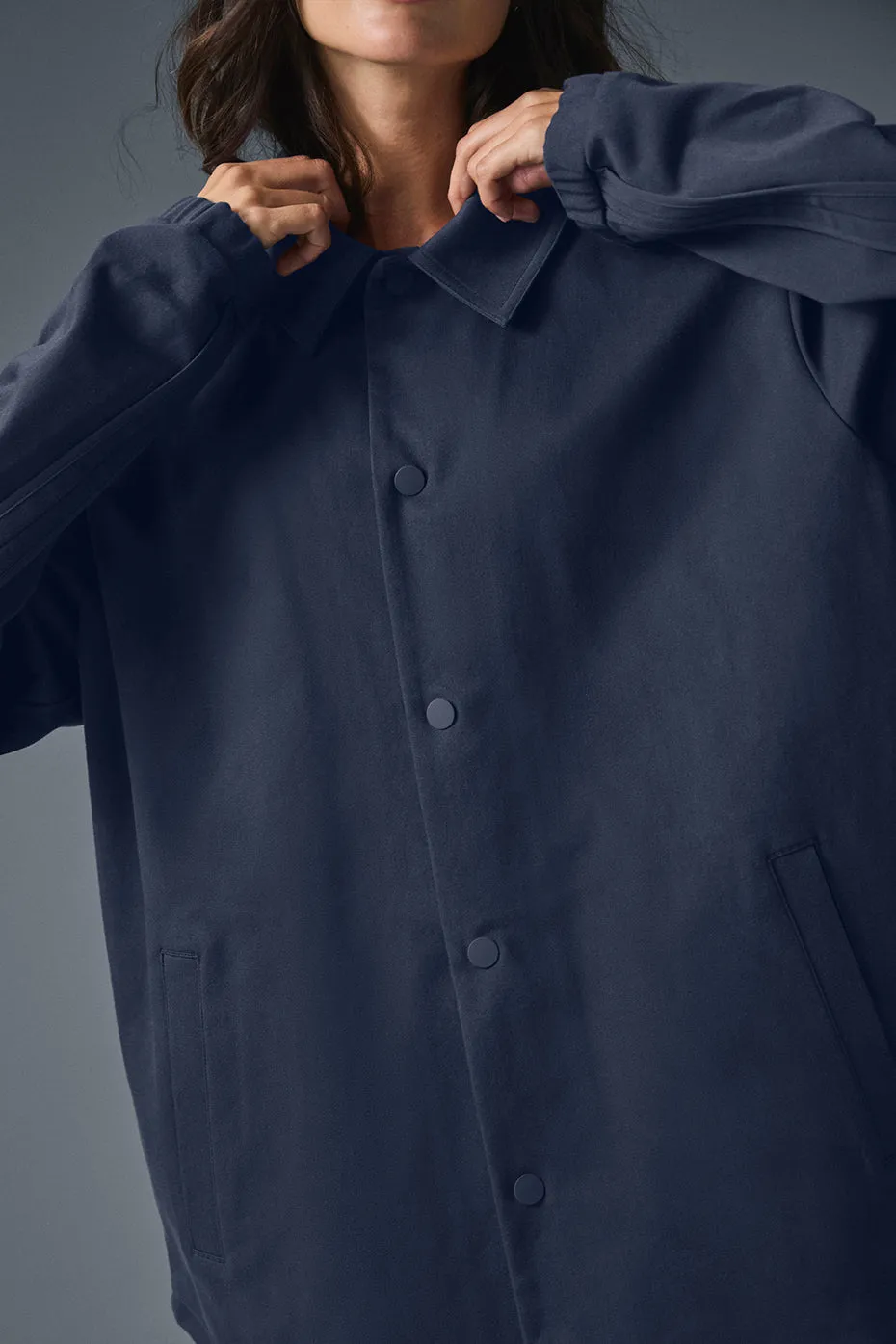 Edition Sueded Jacket - Navy sold by Alo Yoga product image thumbnail 5