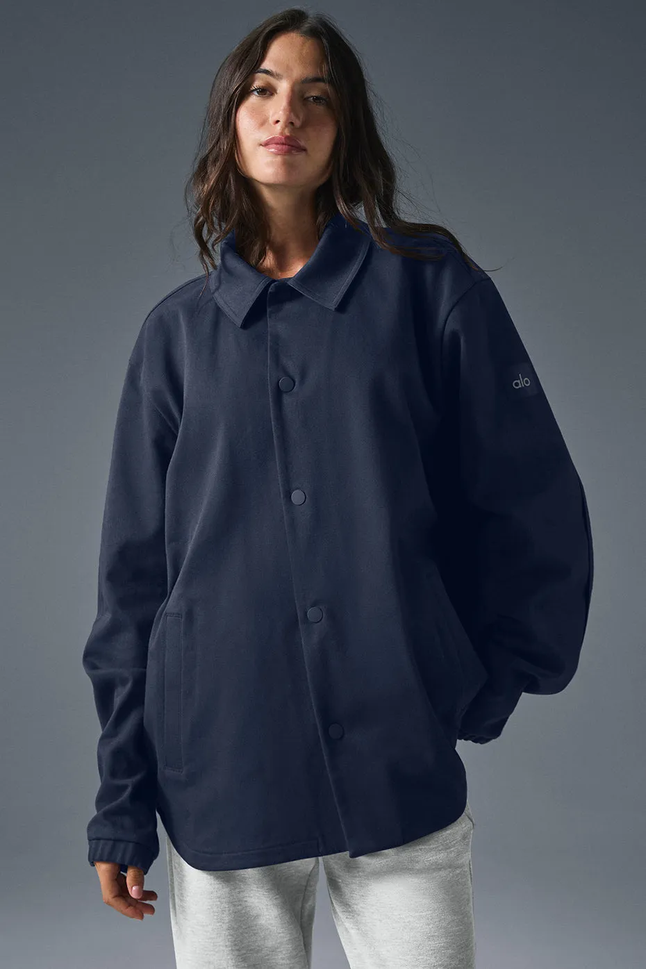 Edition Sueded Jacket - Navy sold by Alo Yoga product image thumbnail 4
