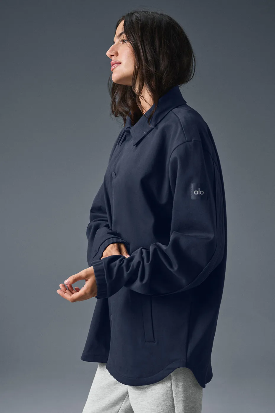 Edition Sueded Jacket - Navy sold by Alo Yoga product image thumbnail 3