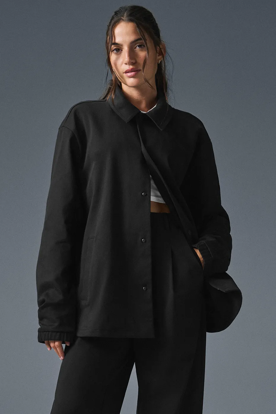Edition Sueded Jacket - Black sold by Alo Yoga
